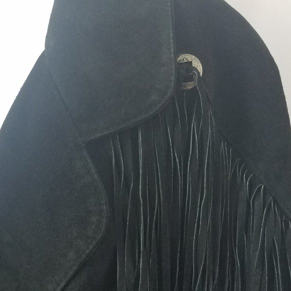Vintage Rock Creek Womens Leather Fringe Jacket - Picture 5 of 12